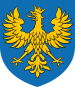 herb województwa opolskiego - żółty orzeł na niebieskim tle